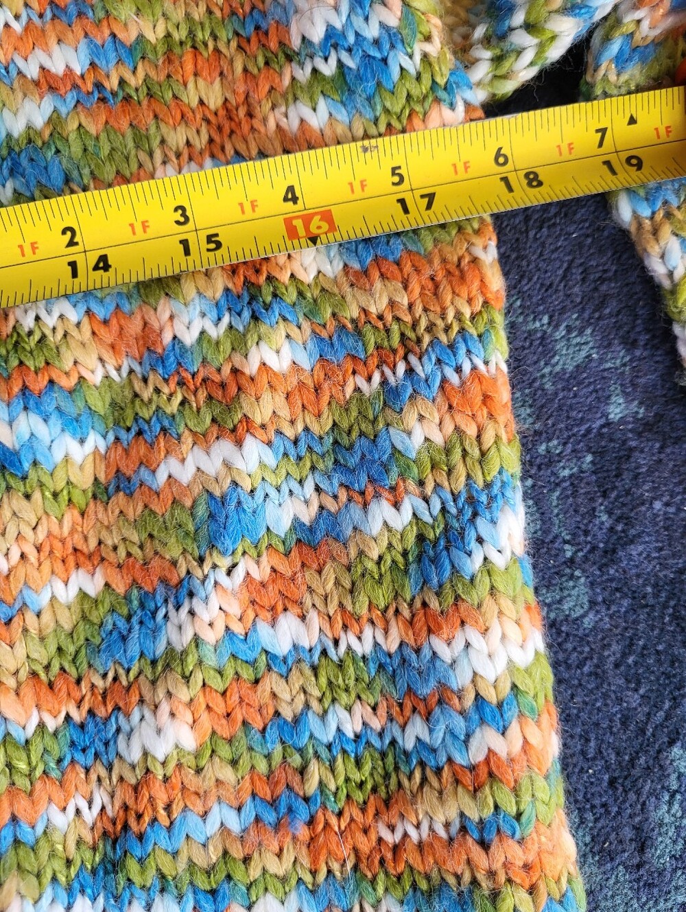 Cardigan Open Front Small Chest 36"Knit Colorful Space Dye Orange - Picture 6 of 8